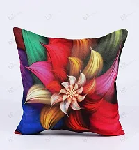 b7 CREATIONS Floral Digital Printed Poly Canvas Cushion Cover (Red) - Set of 5-thumb2