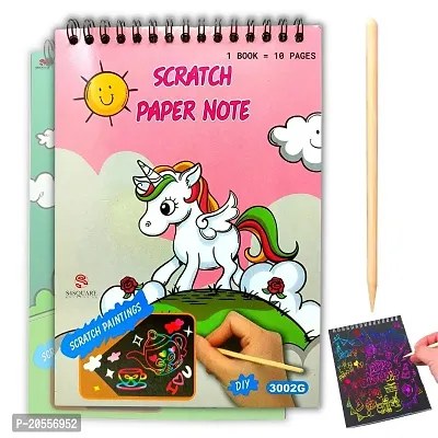 Drawing Book 10 Pages Rainbow Scratch Paper Notes Scratch Art Activity Books