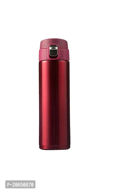 Stainless Steel Insulated Push Button hot and Cold Flick top Vacuum Flask Bottle with Lock lid Cap