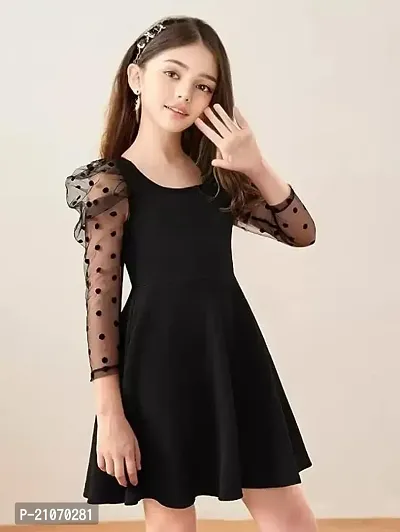 Stylish Polyester Printed Mini Casual Dress for Girls