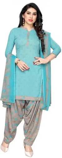 Stylish Crepe Printed Dress Material with Dupatta