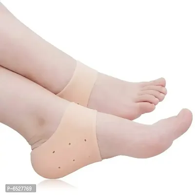 Anti Crack Silicone Foot Protector Moisturizing Socks, for Foot-Care and Heel Cracks| Heel pad for heel pain| Anti crack heel socks for Man and Women (Anti Crack Heel Socks - Pack of 1)-thumb0