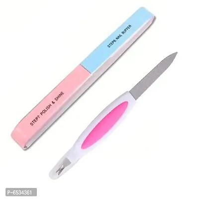 HimPrincy 7 -Sided Nail Buffers/Filers for Manicure (Random Colours) - Combo of 2-thumb0