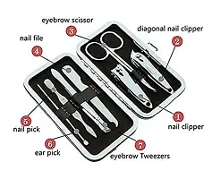Beauty of - 7 in 1 Manicure set Professional Stainless Steel Nail Clipper Kit Finger Plier Nails art Pedicure Toe Nail Tools Set-Specially Design for Kids women girl-thumb1