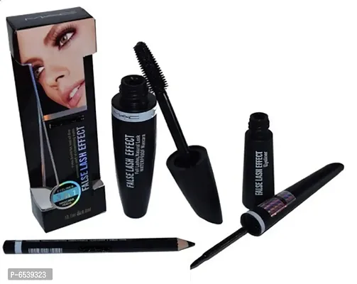 hot beauty Professional 3 in 1 Combo of Waterproof Eyeliner, Mascara With Eyeconic Kajal