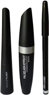 hot beauty Professional 3 in 1 Combo of Waterproof Eyeliner, Mascara With Eyeconic Kajal-thumb1