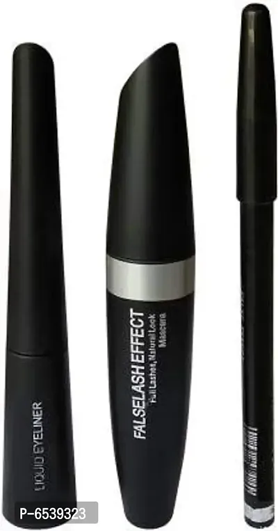 hot beauty Professional 3 in 1 Combo of Waterproof Eyeliner, Mascara With Eyeconic Kajal-thumb2