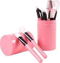 hot beauty 12 Pcs - Makeup Brushes with Case Cosmetic Beauty Saloon Brush for Foundation Eyeshadow Eyebrow Eyeliner Blush Powder Concealer Contour-thumb1