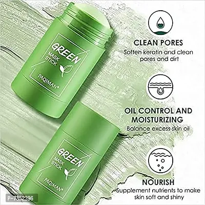 hot beauty Green Tea Cleansing Mask Stick for Face | For Blackheads Whiteheads Oil Control  Anti-Acne | Green Mask Stick for Men and Women-thumb3