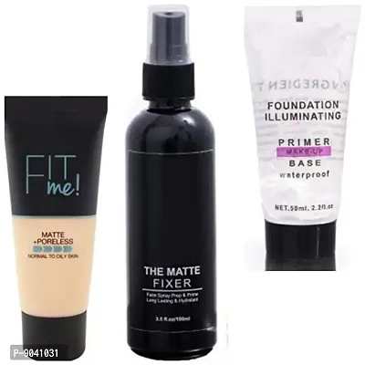 Beauty Combo Of Fit Me Foundation ,Fixer And Tube Gel