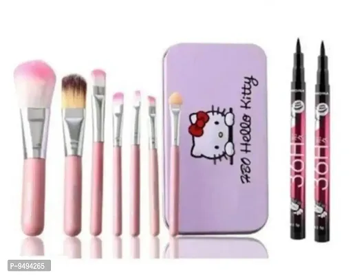 HOT BEAUTY COMBO OF PINK KITTY BRUSH BOX AND 2 PIECE 36 H EYELINER-thumb0