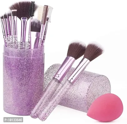 hot beauty combo of fancy brush box with 12 brush and 1piece puff