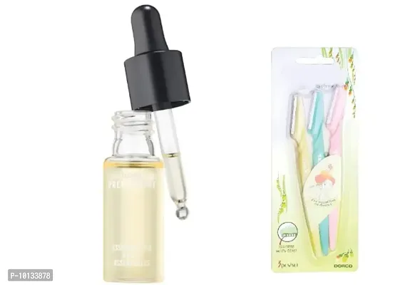 hot beauty combo of eyebrow razor (tinkle) and face serum  (essential oil)