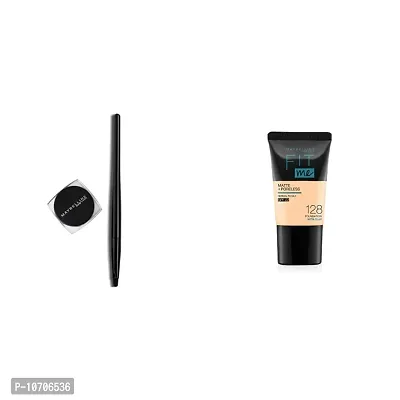 hot beauty  combo of gel eyeliner black  and fit me foundation