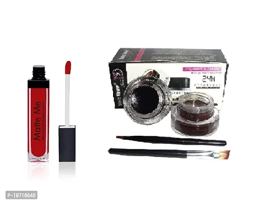 hot beauty combo of 2in1 gel eyeliner black and brown and matte me  lipstick-thumb0