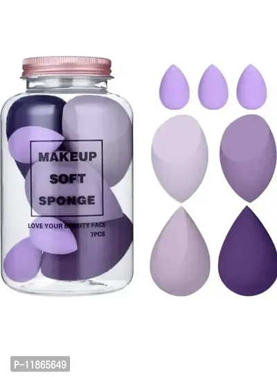 hot beauty Makeup Sponge Set Beauty Blender with Egg Case, Soft Sponge For Liquid Foundation  and 4 piece big puff and 3 piece  small puff, Creams, and Powders, Latex Free Wet and Dry Makeup