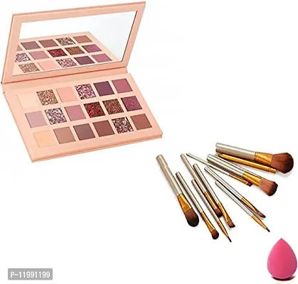 HOTBEAUTY Nude Eye Shadow Palette(18 Shade in 1 Kit) With Makeup Brushes With Beauty Sp