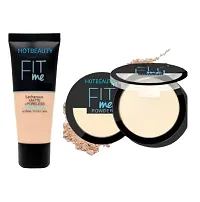 HOTBEAUTY BEST COMBO FACE COMPACT, FACE PRIMER AND Matte+Poreless Liquid Tube Foundation-thumb1