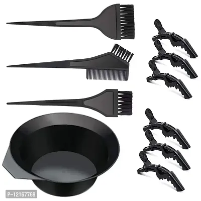 10 Pcs Professional Salon Hair Coloring Dyeing Kit, Hair Dye Color Brush and Bowl Set, Mixing Bowl, Angled Comb and Brush, 6ps Hair Clips