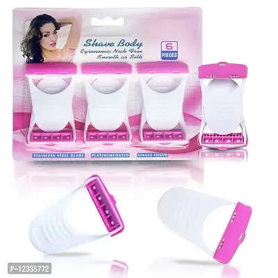 MAX Womens Disposable Plastic Hair Razor  Bikini Shaving Razor For Women- Pack Of 1 (6 Pcs)-thumb0