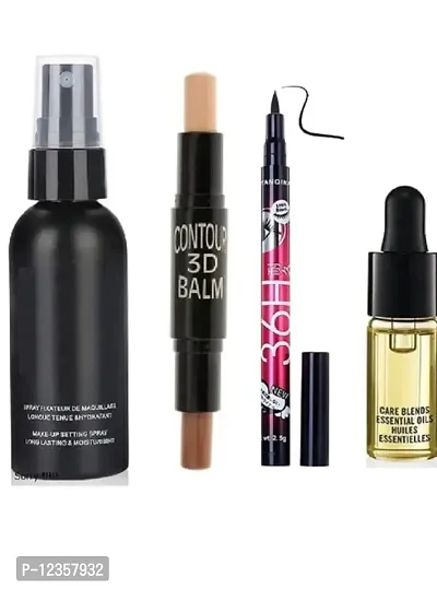 Hot Beauty combo of Fixer Contour stick  36 h sketch Eyeliner and Face Essential oils