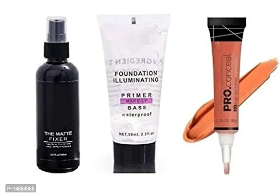 hot beauty combo of make up fixer make -up base primer and copper shade pro. conceal L.A.GIRL