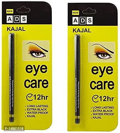 hot beauty combo of ADS Kajal Pencil - Kajal for Eye Waterproof Black Combo Pack Colossal Super Black Colour (Pack of two)-thumb0