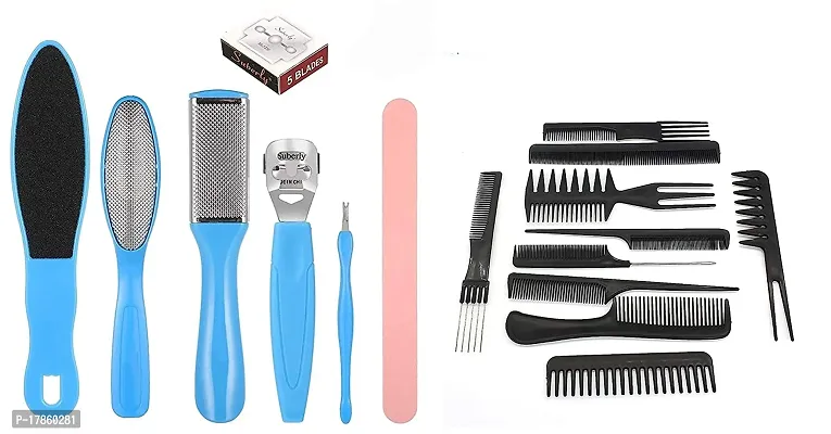 hot beauty combo of  Pedicure Tools for Feet - 8 in 1 Pedicure Kit | Foot Scrubber for Dead Skin, Callus removerover, Foot Scraper, Foot File, Pitchfork, Filer for Nail Repair and 10 piece set-thumb0