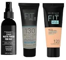 Fit Me Face Makeup Kit Primer Fixer Foundation Set Of 3 Beauty Kits And Combos Skin Care Kits-thumb1