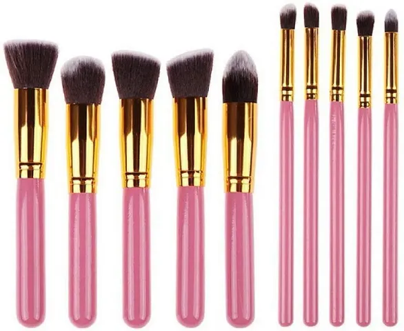 Gugzy 10 pcs Premium Cosmetic Kabuki Makeup Brush Set Foundation Blending Blush Eyeliner Face Powder Brush Makeup Brush Kit