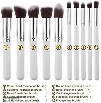 Professional White Makeup Brush Set of 10 pcs-thumb4