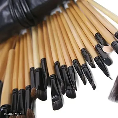 HOT BEAUTY  BEAUTY PROFESSIONAL 24 Pcs Makeup Brush Set for Foundation, Face Powder, Blush Blending Brushes, Cruelty-Free Synthetic Fiber Bristles with Leather Case (Handle May Vary)-thumb3