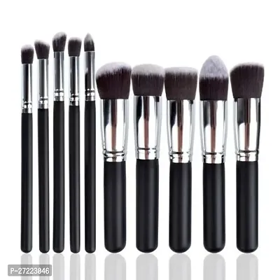 hot beauty Beauty Fiber Bristle Makeup Brushes Set- Black, 10 Piece Makeup Brush Tool Set (Pack of 1)