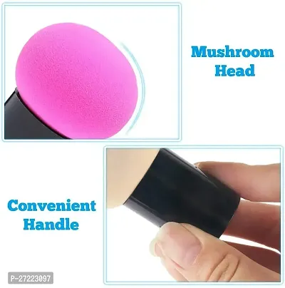 hot beauty Mushroom Powder Puff Blender Sponge for Foundation and Oval Foundation Brush, MAKEUP TOOL - PACK OF 2, multicolor-thumb3