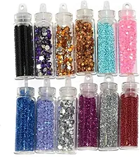 hot beauty  Nail Art Combo of 12 Glitter Bottles, 3 Gm Nail Art Glue and 5 Pieces of Nail-thumb3