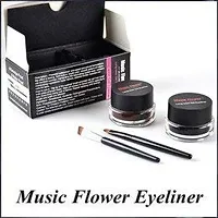 hot beauty   100 ARTIFICIAL NAILS + 3 NAILS GLUE + MUSIC FLOWER BLACK  BROWN GEL EYELINER 6G-thumb2