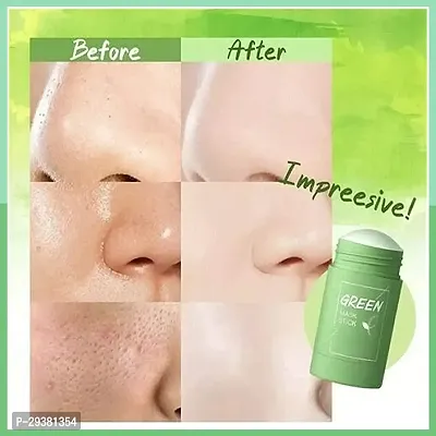 hot beauty  Green Tea Cleansing Mask Stick for Face | For Blackheads, Whiteheads  Oil Control | Green Mask Stick for Men and Women-thumb3