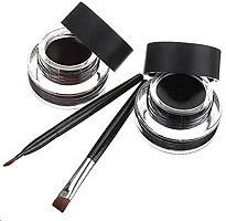 hot beauty professional combo of black and brown gel eyeliner and make up sponge-thumb2