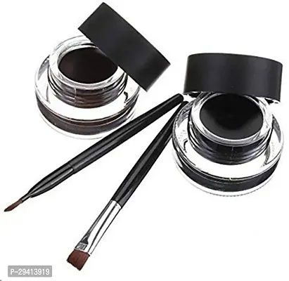 hot beauty professional combo of black and brown gel eyeliner and make up sponge-thumb3