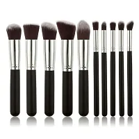 BB CC Foundation Cream With Cushion Puff and 10pcs Black Makeup Brushes Set-thumb1