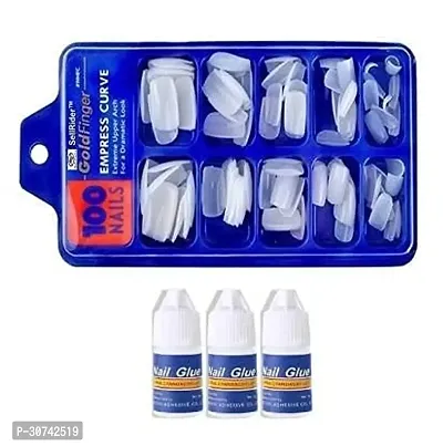 Hot Beauty Combo Fake Nails with Glue Kit-thumb0