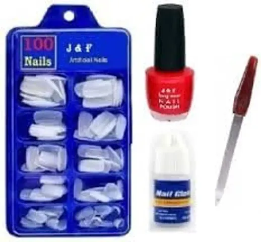 Hot Beauty Combo Fake Nails with Glue Kit