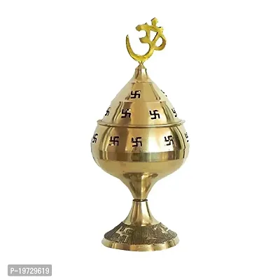 Fashionbonanzamart Brass Jali Akhand Jyoti Deep with Stand, Cover and Om Diya/Oil Lamp for Temple, Home and Office Decor