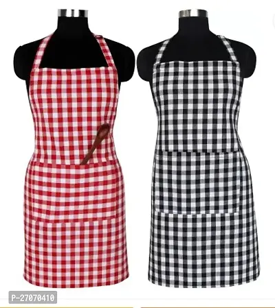 Checked apron for kitchen pack-02