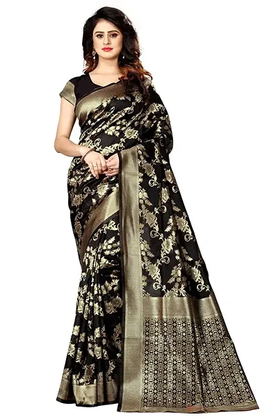 Beautiful Silk Blend Saree with Blouse piece For Women