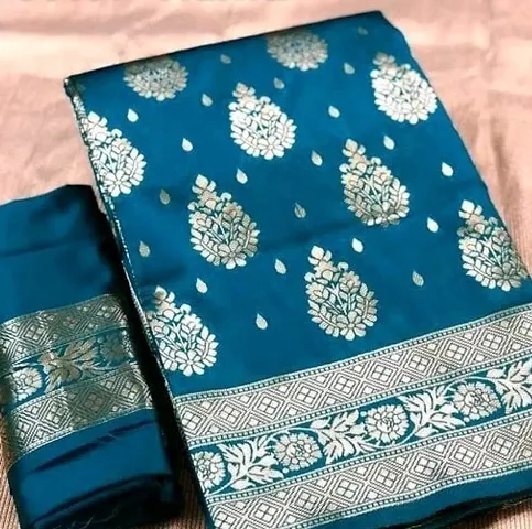 Beautiful Art Silk Saree with Blouse piece For Women