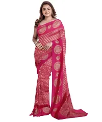 Pink Art Silk Jacquard Sarees For Women-thumb1