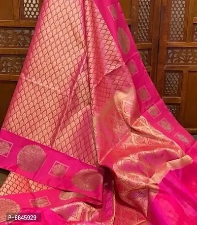 Pink Art Silk Jacquard Sarees For Women-thumb3