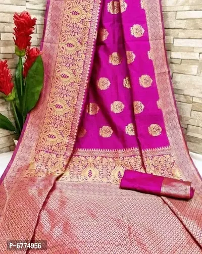 Pink Art Silk Jacquard Sarees For Women-thumb0