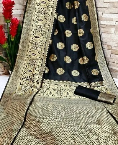 Trendy Attractive Art Silk Sarees with Blouse Piece